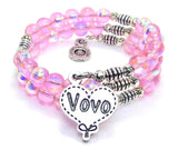 Vovo Quilted Heart Sea Siren Ocean Glass Wrap Bracelet