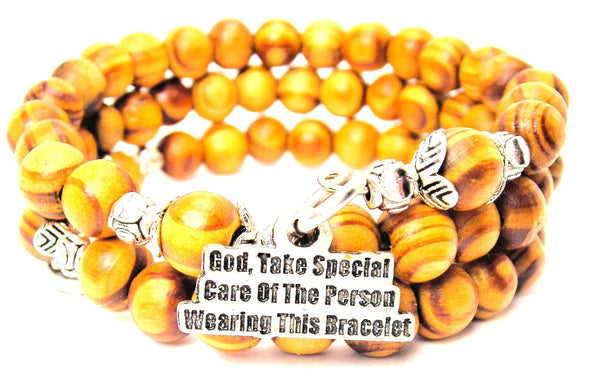 God, Take Special Care Of The Person Wearing This Natural Wood Wrap Bracelet