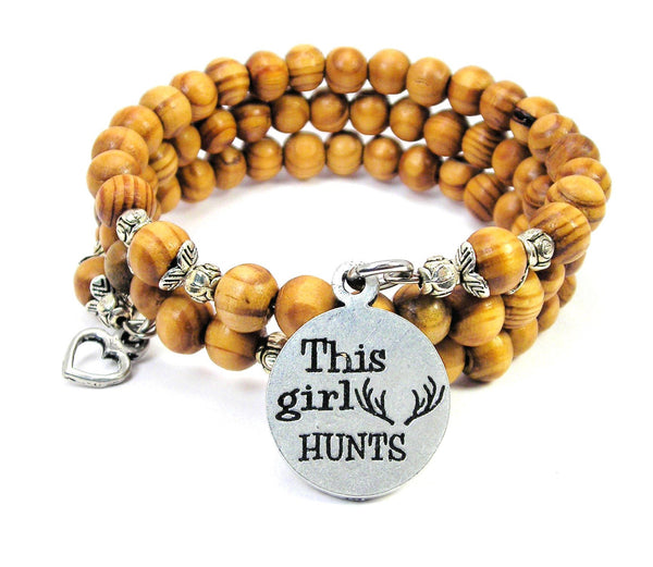 This Girl Hunts Natural Wood Wrap Bracelet