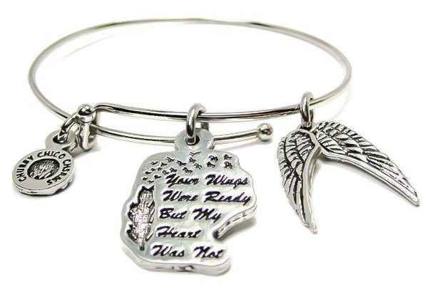 Your Wings Were Ready  Single Stacker Bangle Bracelet