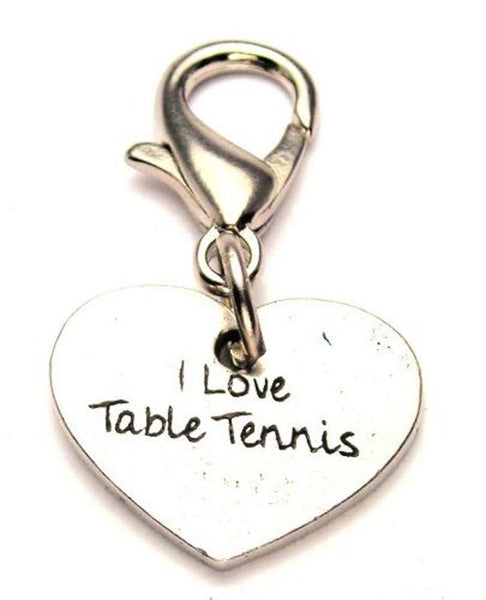 I Love Table Tennis Zipper Pull