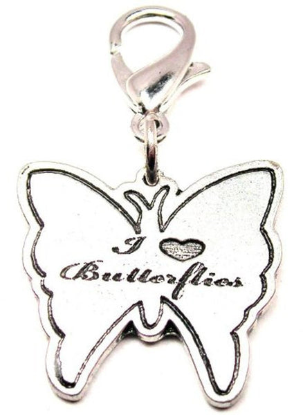 I Love Butterflies Butterfly Zipper Pull