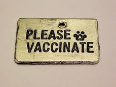 Please Vaccinate With A Paw Print Genuine American Pewter Charm