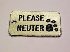 Please Neuter With Black Paw Prints Genuine American Pewter Charm