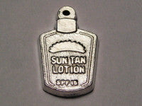 Sun Tan Lotion Genuine American Pewter Charm