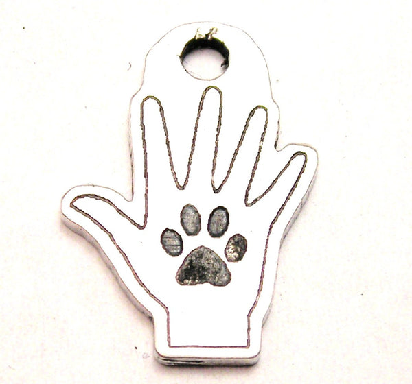 Put Your Paw In My Hand Genuine American Pewter Charm