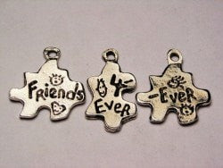 Friends For Ever And Ever Three Piece Set Genuine American Pewter Charm