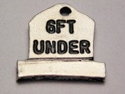 Gravestone Six Feet Under Genuine American Pewter Charm