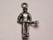 Construction Worker With Shovel Genuine American Pewter Charm