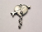 Heart Bleeding Love Genuine American Pewter Charm