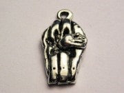 Hand Coming Out Of Coffin Genuine American Pewter Charm