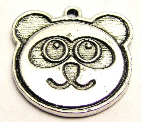 Panda Face Genuine American Pewter Charm