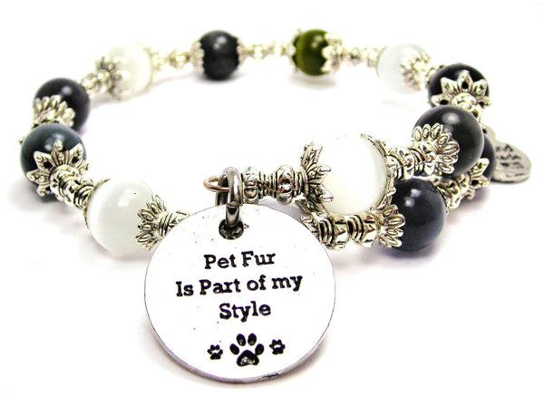 Pet Fur Is Part Of My Style Cat's Eye Beaded Wrap Bracelet