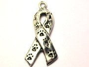 Paw Ribbon Save The Animals Genuine American Pewter Charm