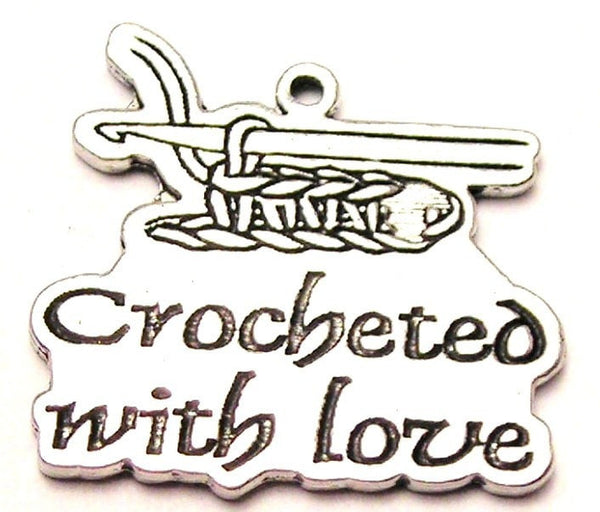 Crocheted With Love Genuine American Pewter Charm