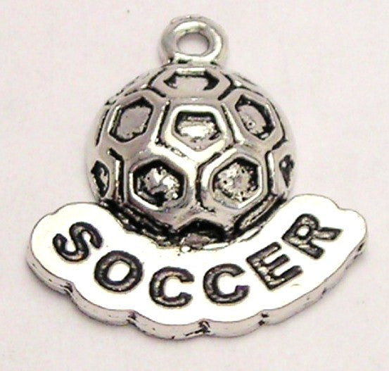 Soccer Ball With Word Soccer Genuine American Pewter Charm