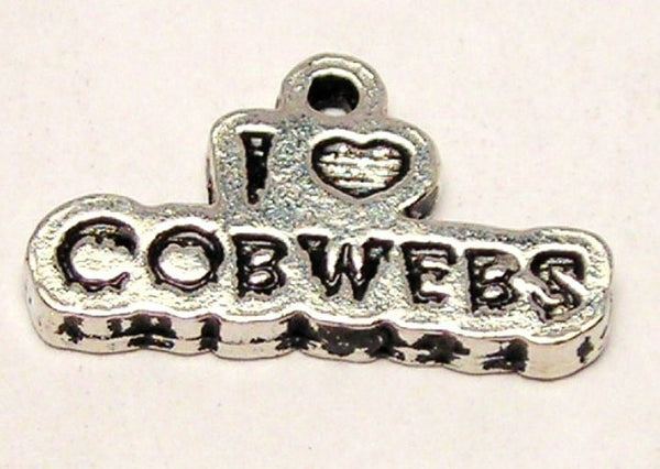 I Love Cobwebs Genuine American Pewter Charm