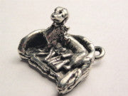 Weiner Dog Mom With Puppies Genuine American Pewter Charm