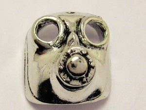 3D Gas Mask Genuine American Pewter Charm