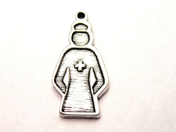 Nurse Silhouette Genuine American Pewter Charm