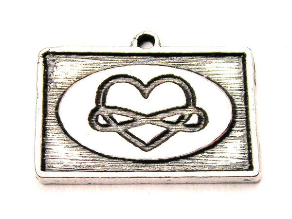 Infinite Love Heart Genuine American Pewter Charm