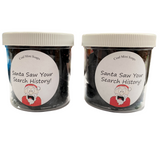 Santa saw your search history coal shaped sugar scented Soap Jar Christmas 4 ounce stocking stuffers funny gift