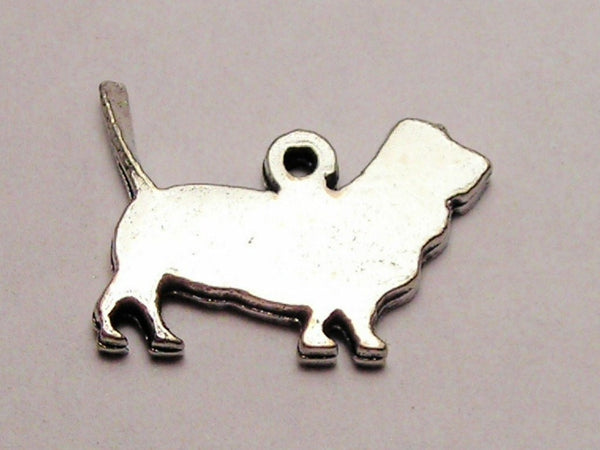 Basset Hound Silhouette Genuine American Pewter Charm