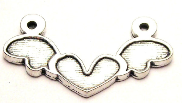 Heart With Wings 2 Loops Genuine American Pewter Charm