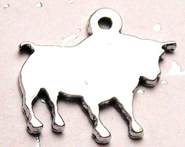 Bull Mascot Genuine American Pewter Charm