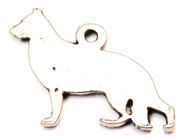 German Shepherd Silhouette Genuine American Pewter Charm