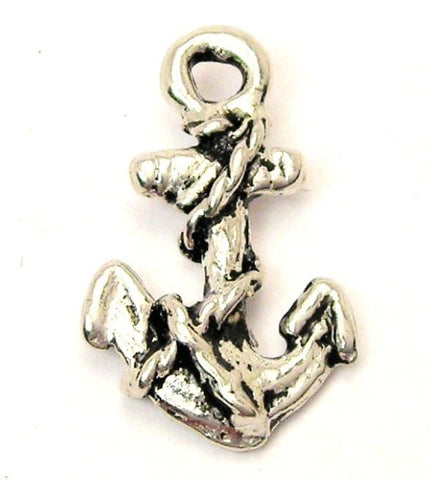 Anchor With Rope Genuine American Pewter Charm