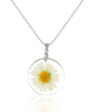 Real Daisy Flower Charm Necklace