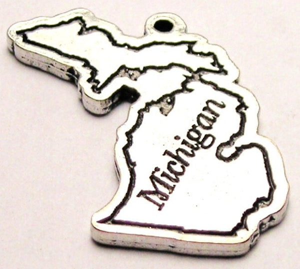 Michigan Genuine American Pewter Charm