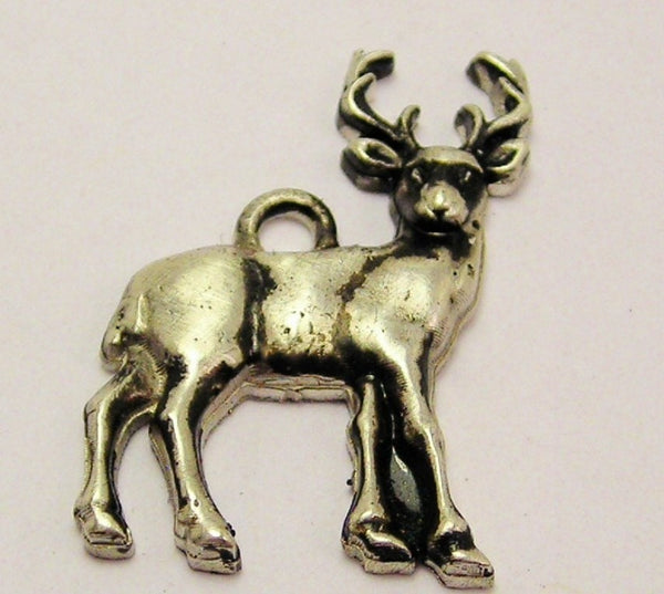 Adorable Deer Buck Genuine American Pewter Charm