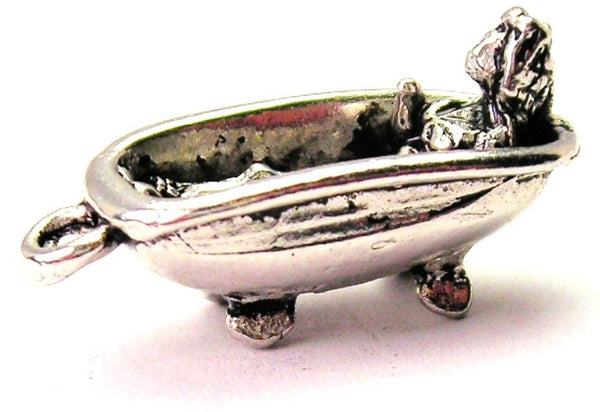 Girl In Tub Genuine American Pewter Charm