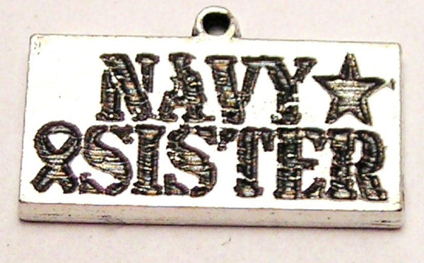 Navy Sister Genuine American Pewter Charm