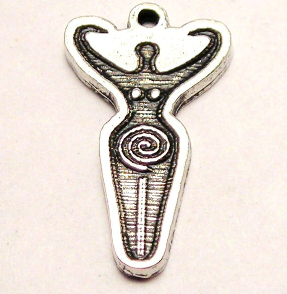 Spiral Goddess Genuine American Pewter Charm