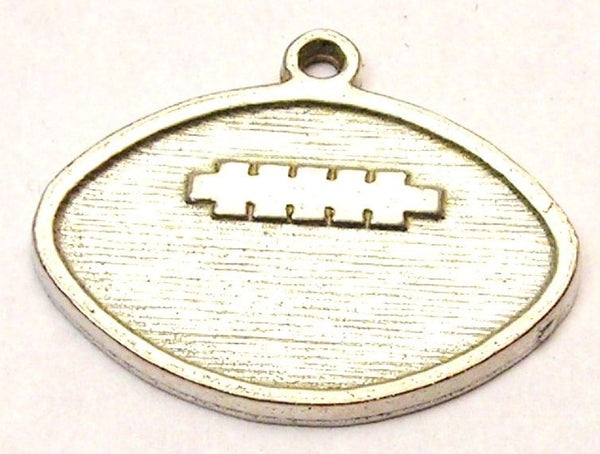 Engraved Style Football Genuine American Pewter Charm