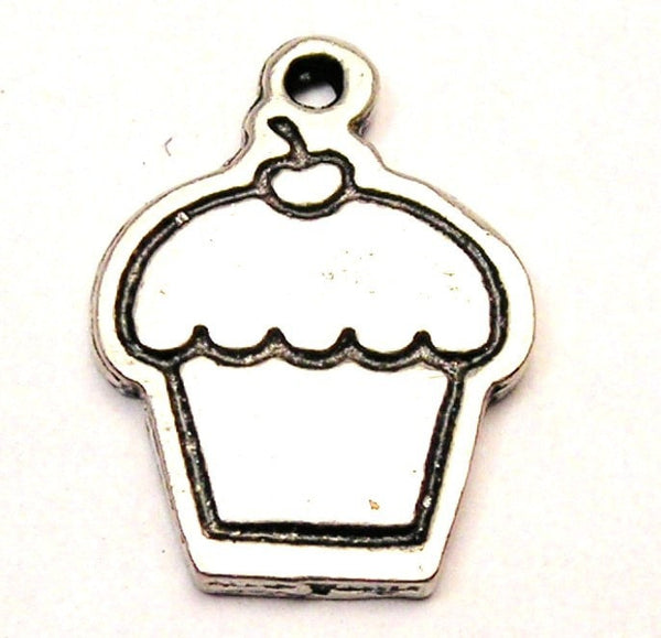 Cupcake With Little Cherry Genuine American Pewter Charm