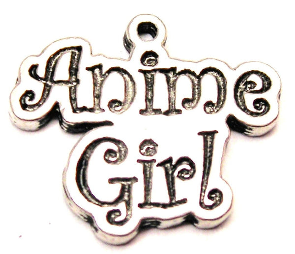 Anime Girl Genuine American Pewter Charm