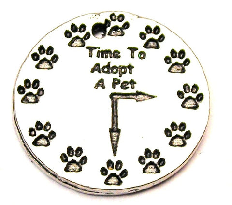 Time To Adopt A Pet Clock With Paw Prints Genuine American Pewter Charm