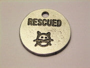 Rescued Cat Genuine American Pewter Charm