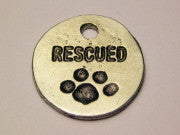 Rescued Circle With Paw Genuine American Pewter Charm