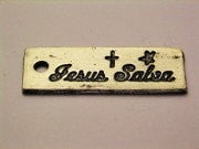 Jesus Salva Jesus Saves Genuine American Pewter Charm