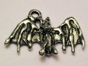 Creepy Bat Genuine American Pewter Charm