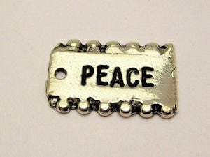 Peace Bumpy Tab Style Genuine American Pewter Charm