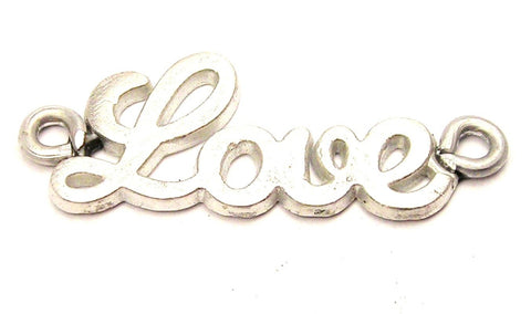 Cursive Love With 2 Loops Genuine American Pewter Charm