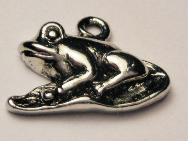 Frog On A Lily Pad Genuine American Pewter Charm