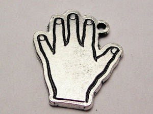 High Five Hand Genuine American Pewter Charm