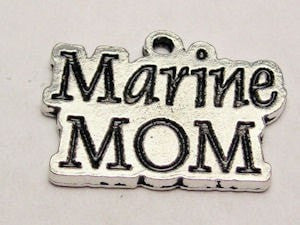 Marine Mom Genuine American Pewter Charm